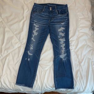 American Eagle distressed medium wash denim jeans
